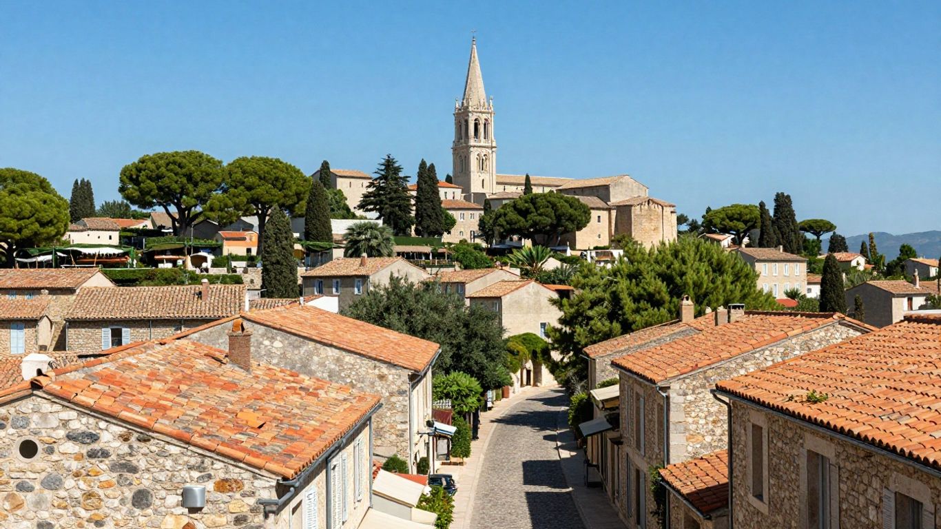Scenic view of Valence, France with historic architecture.