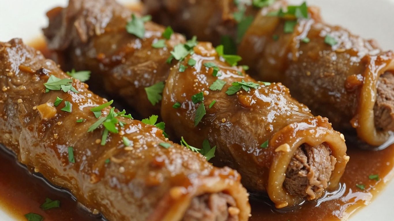 Maltese Bragioli beef olives in rich sauce