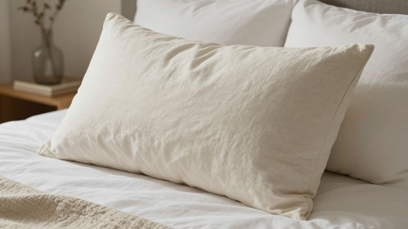 Plush Brooklinen pillow on a neatly made bed.