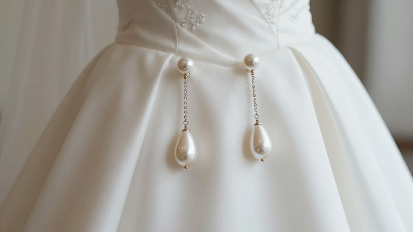 Elegant pearl earrings on display