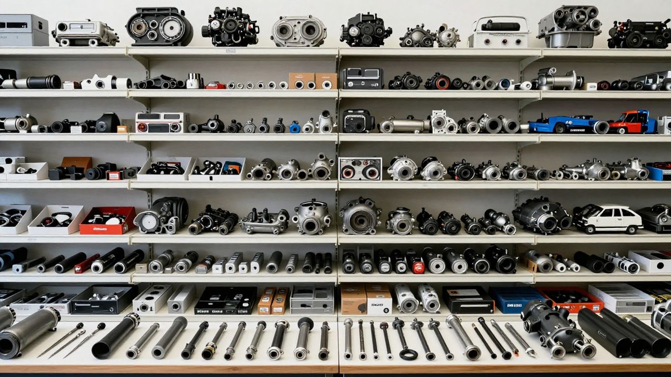 Automotive parts catalog with engines and transmissions.