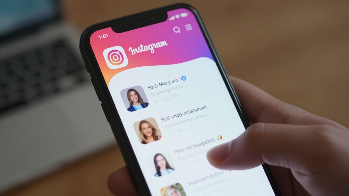 Interface Instagram sur un smartphone.
