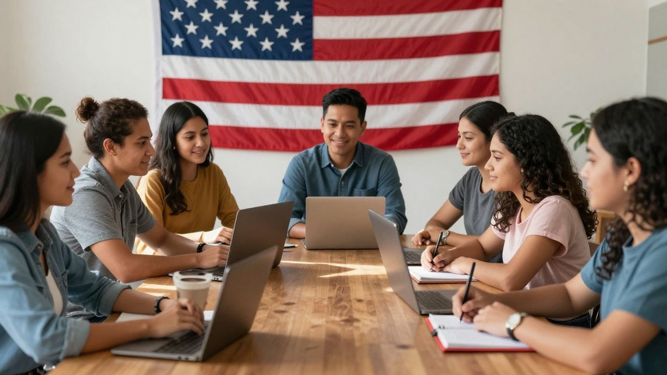 Comunidad hispana unida en reunión comunitaria.