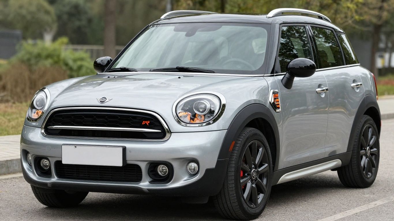 Silver Mini Cooper Countryman parked outdoors