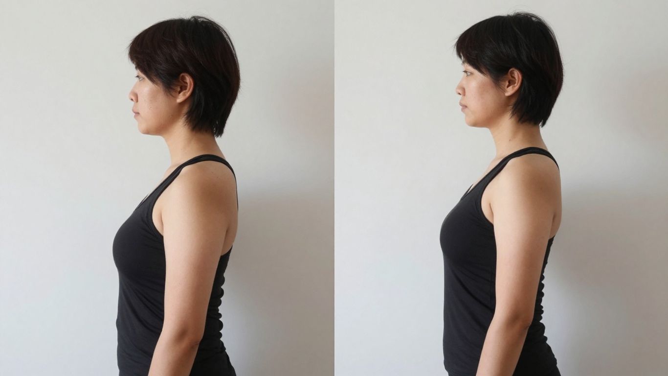 Person with bad posture next to person with good posture.