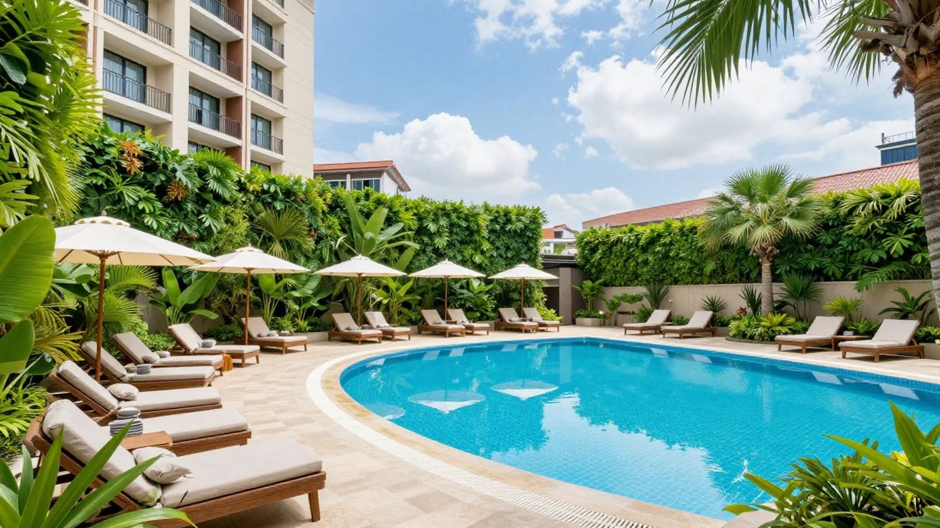 Courtyard at Marriott Brisbane South Bank with pool
