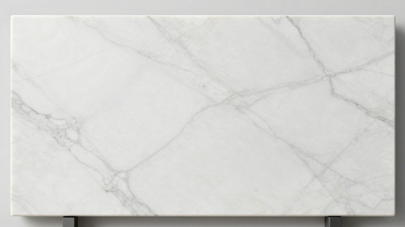 Sketch of pure white Thassos marble slab.