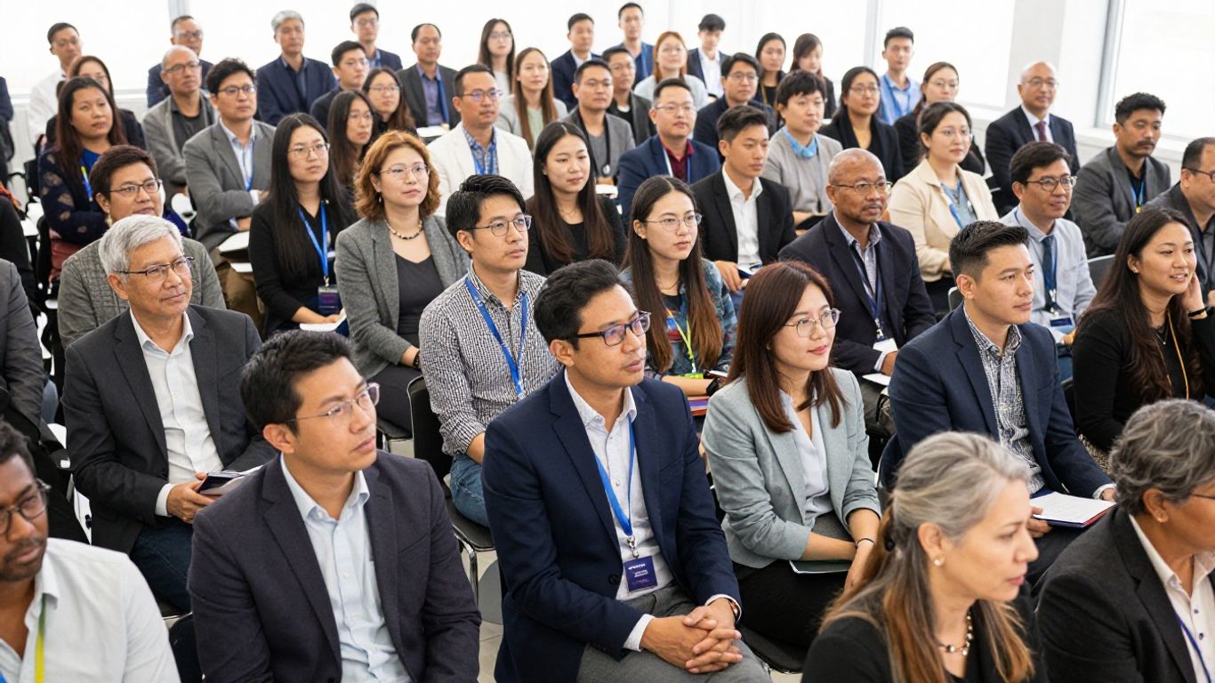 Personas trabajando juntas en una organización global.