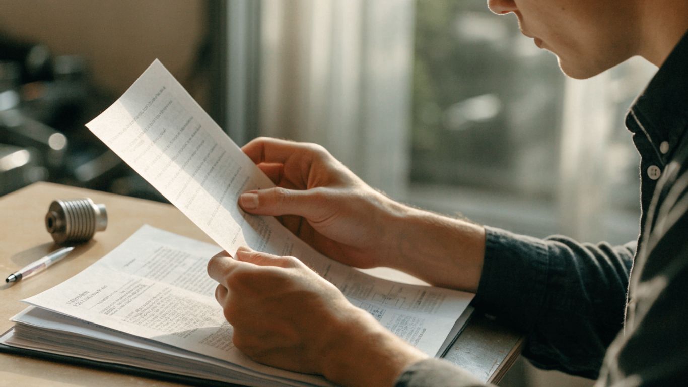 A buyer reviews used motor warranty paperwork