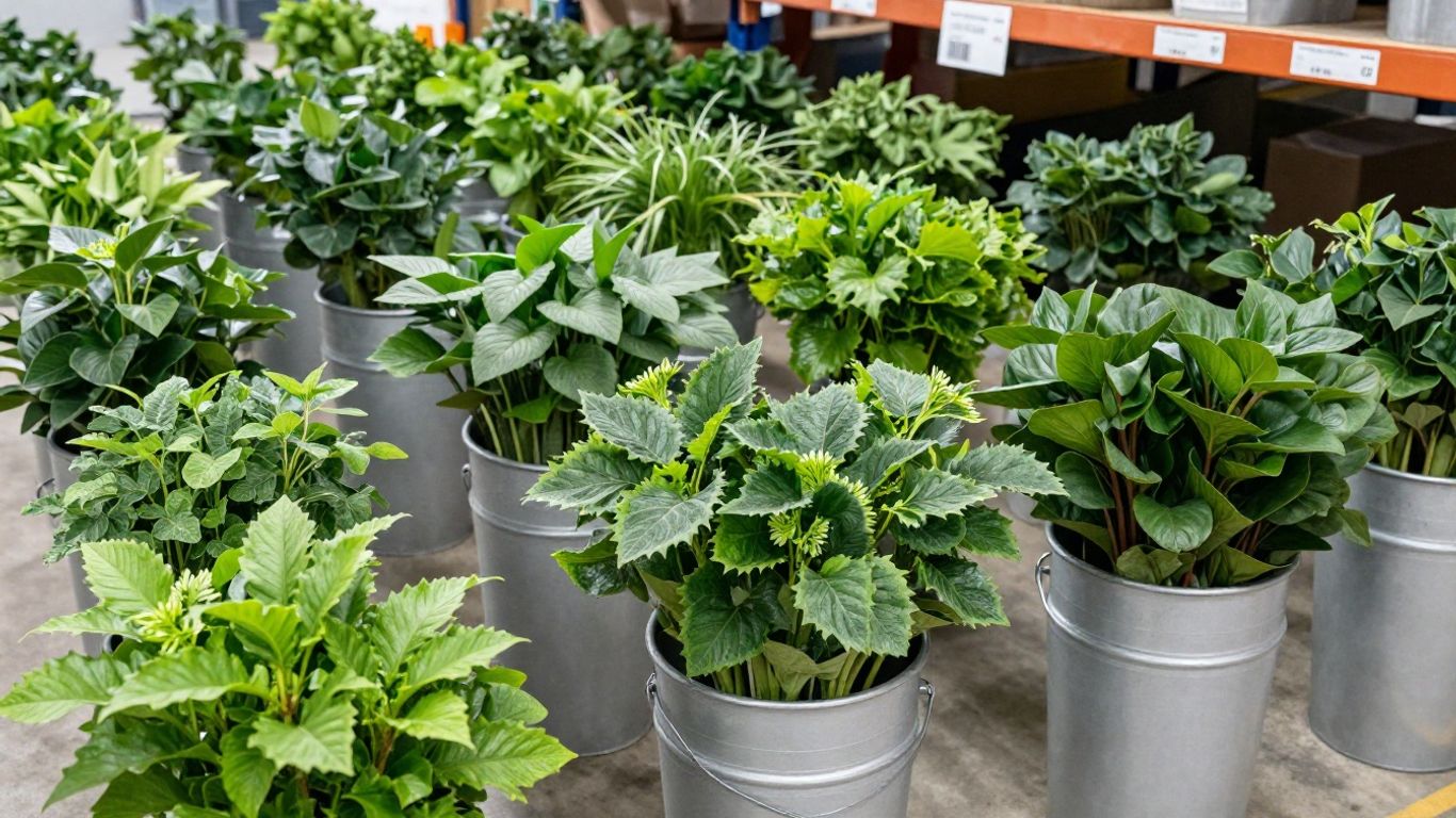 Bouquets in a wholesale greenhouse