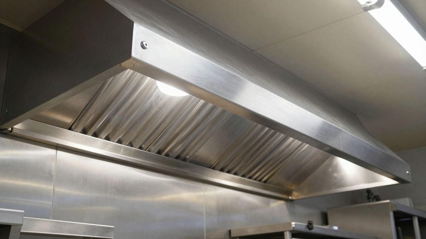 Hotte de cuisine professionnelle dans un restaurant.