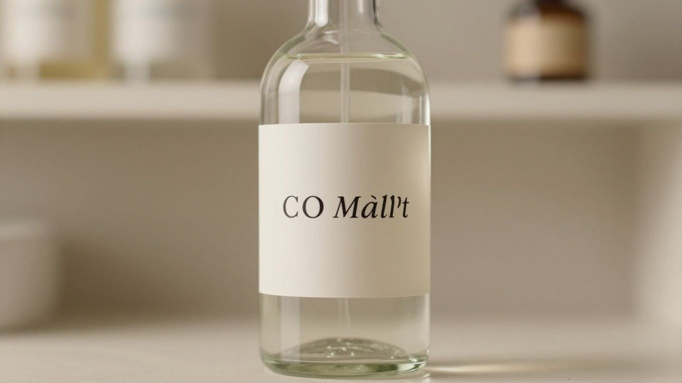 Macro shot of clear label text
