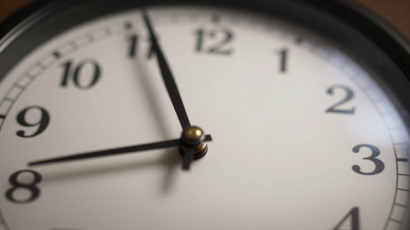 Clock face and calendar indicating deadlines
