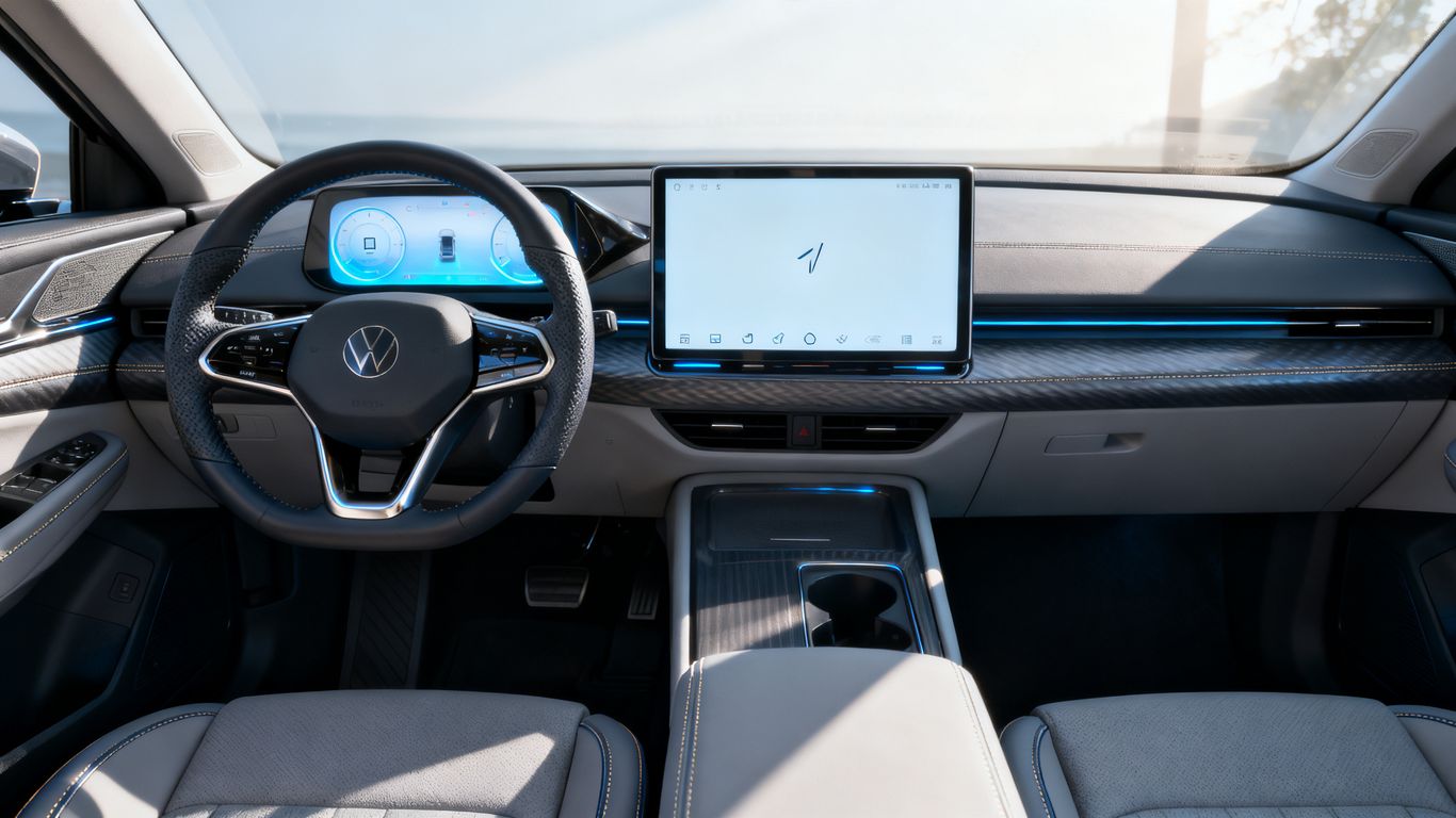 Passat B9 Innenraum mit digitalem Cockpit