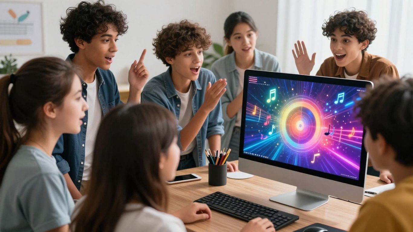 Beginners watching AI create a music video together