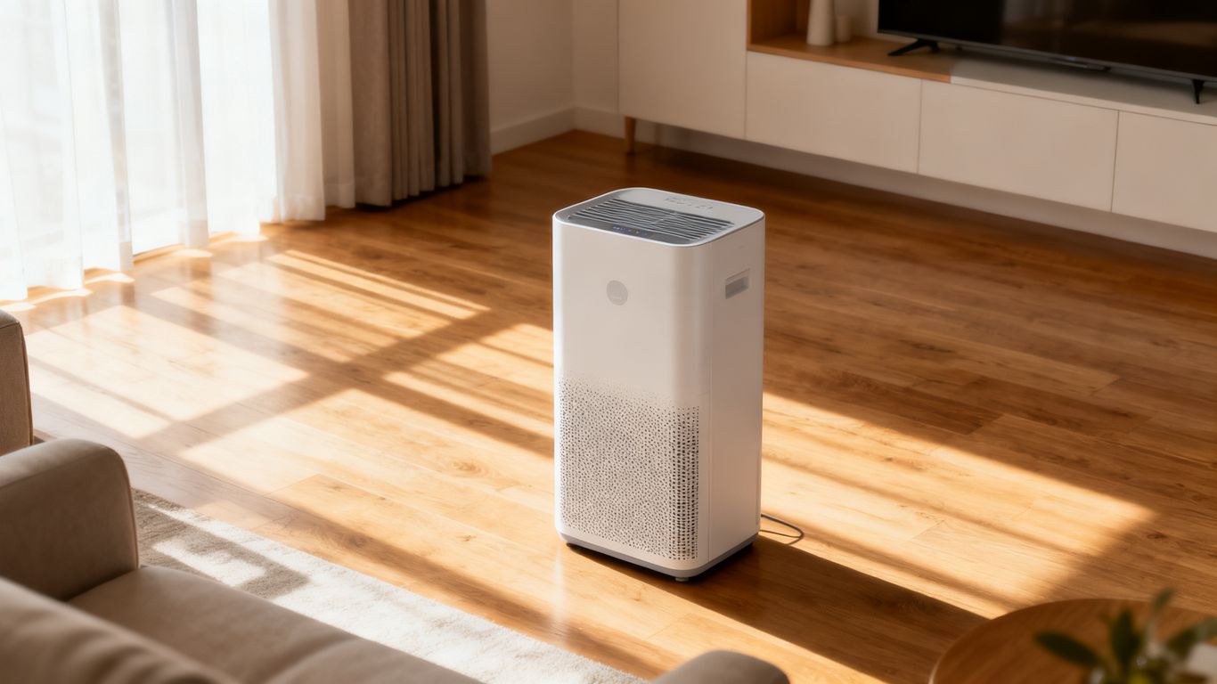 Dehumidifier working inside modern house