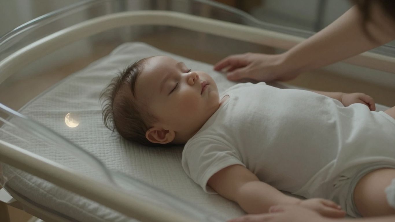 Bebé dormido junto a una cuna segura