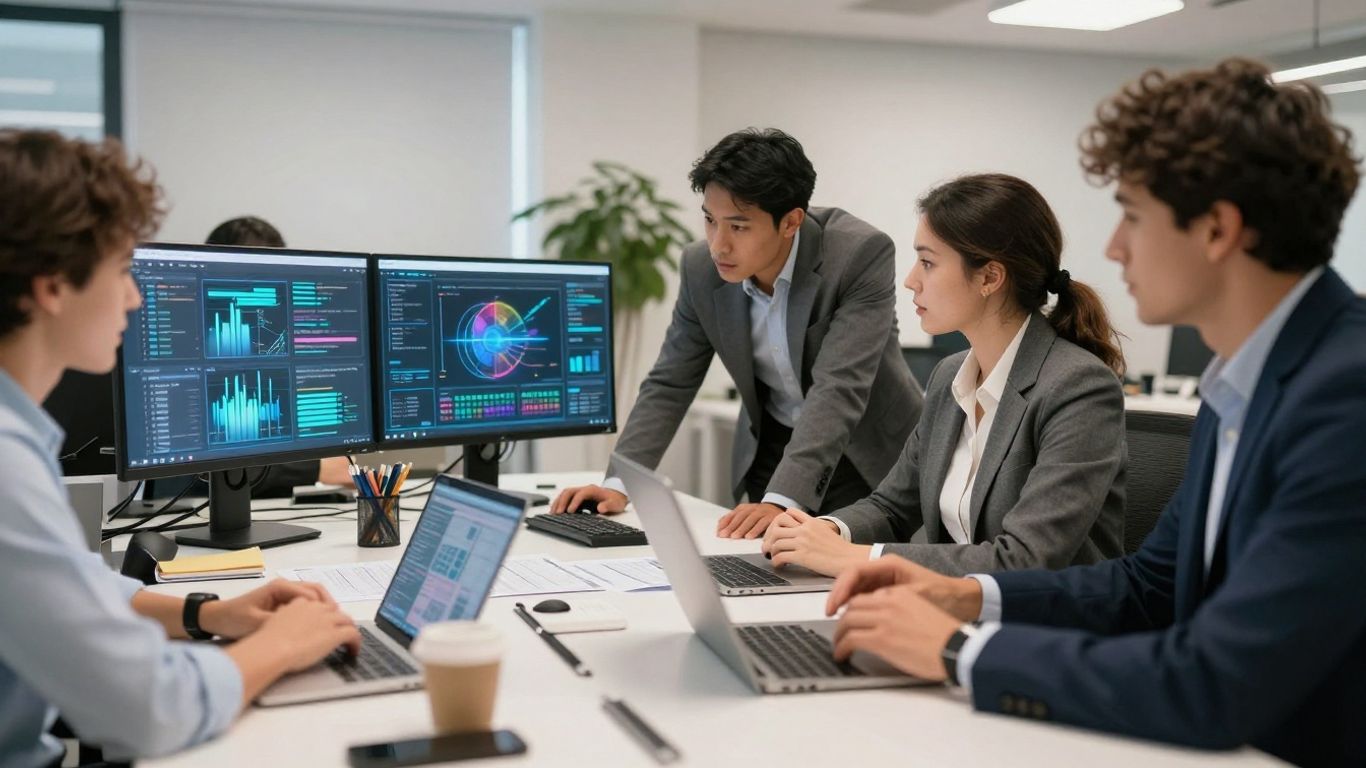 Professional SEO team consulting on marketing growth
