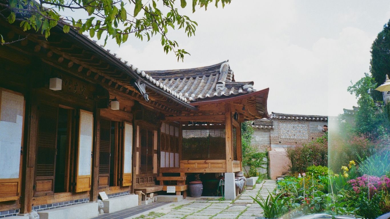 Bright interior courtyard with historical features