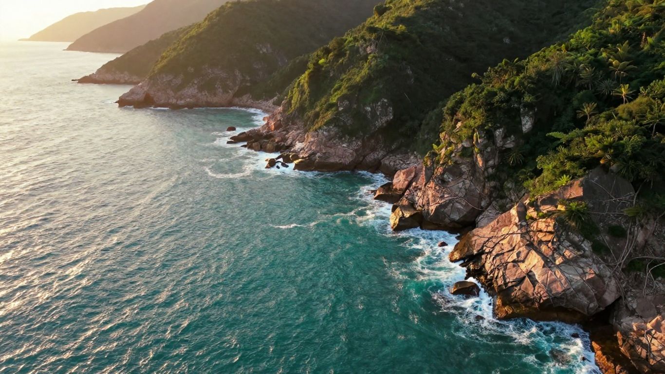 Paysage côtier capturé par drone professionnel
