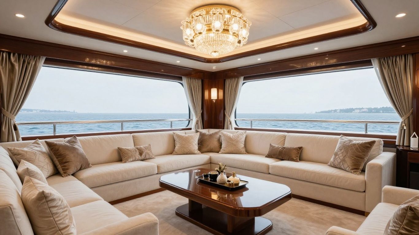 Opulent owner's suite on Lady S superyacht