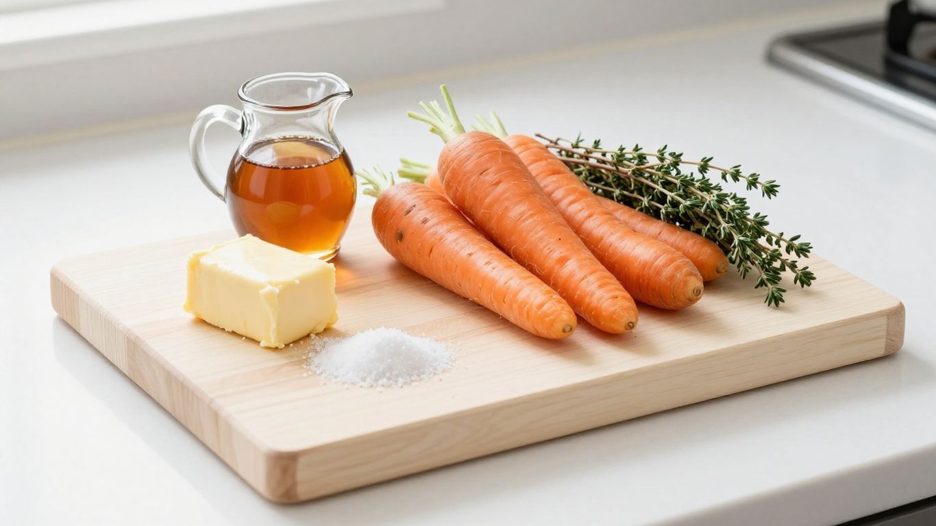 Maple syrup and carrots ready for cooking