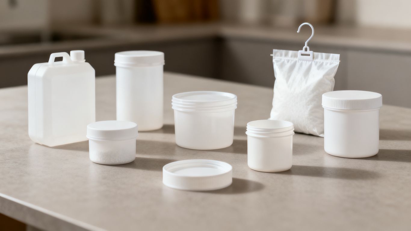 A variety of disposable dehumidifier shapes