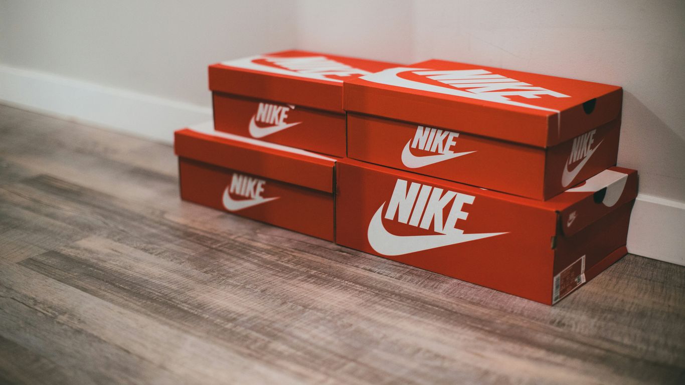 Packed sneaker cartons ready for export