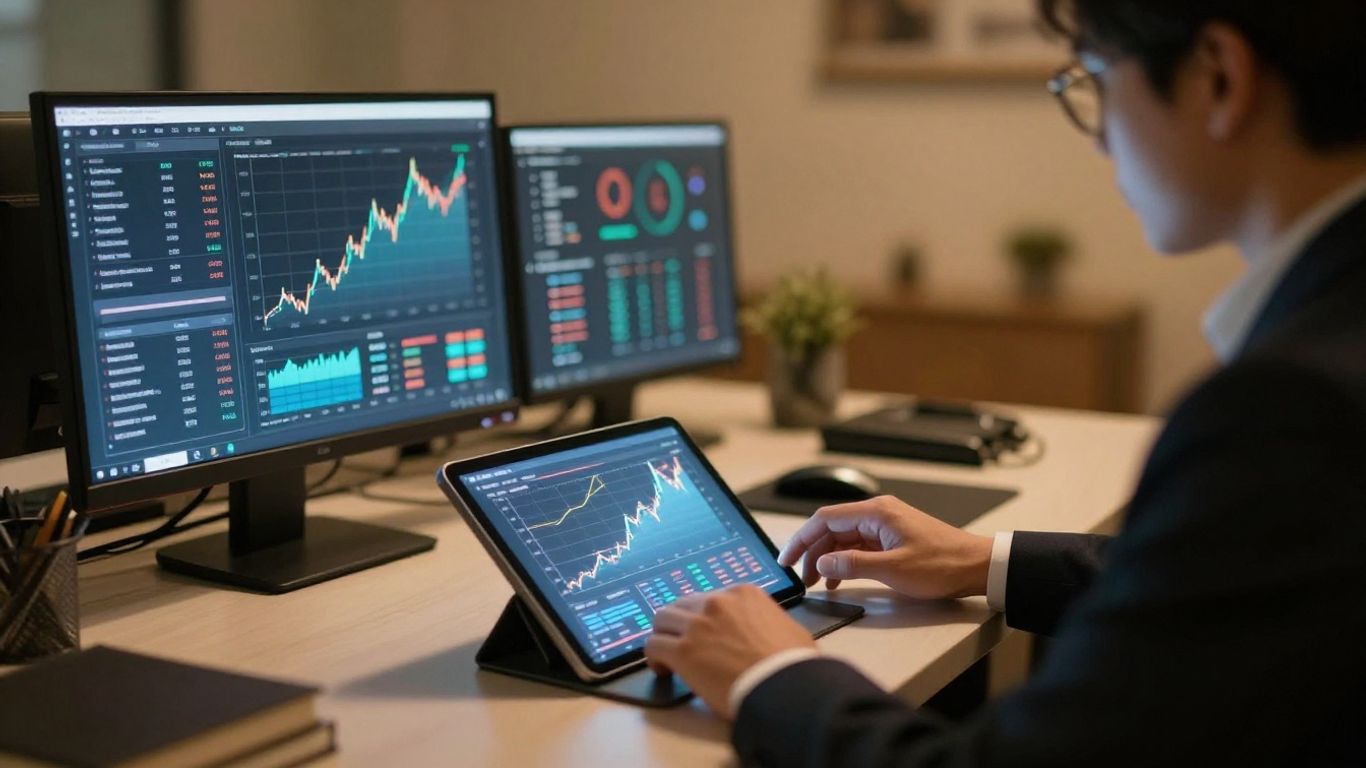 Estudio de gráficos financieros y tendencias de mercado