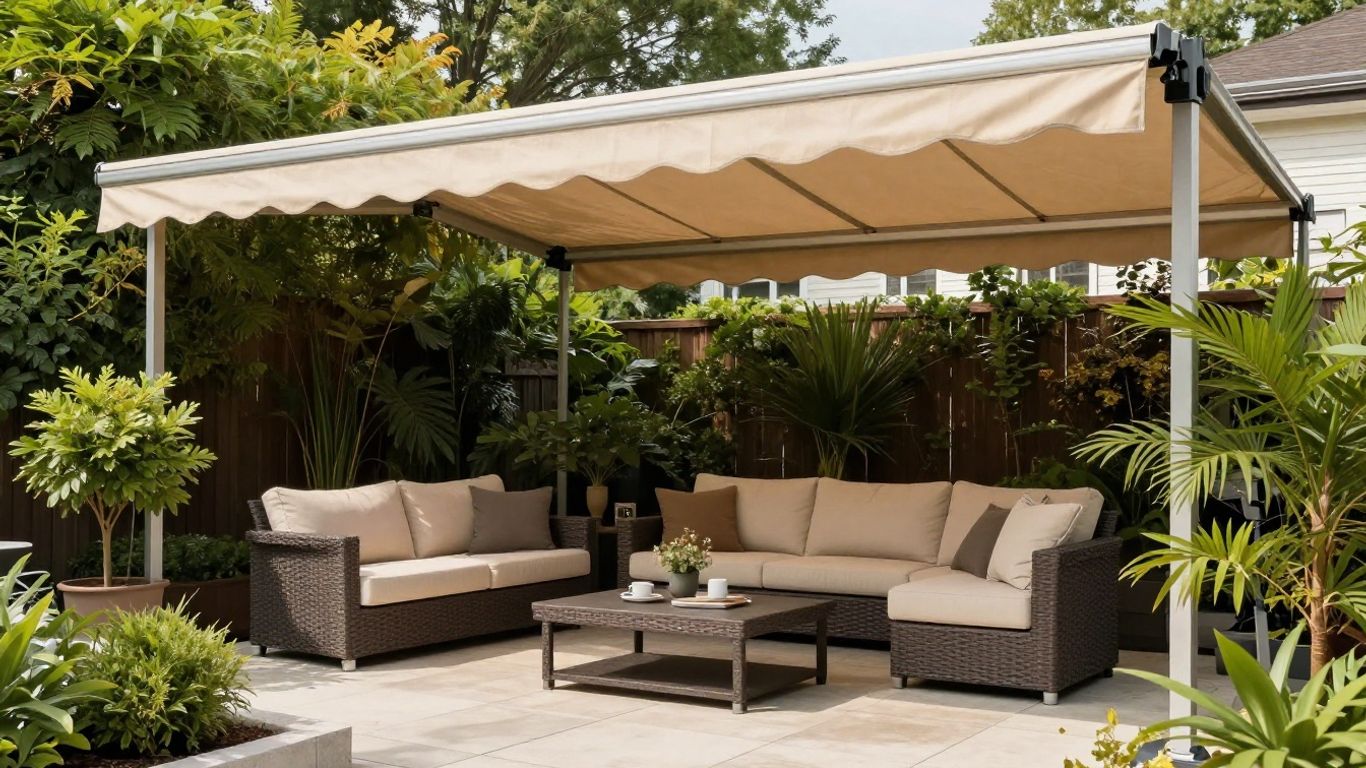 Patio awning providing shade in New Jersey