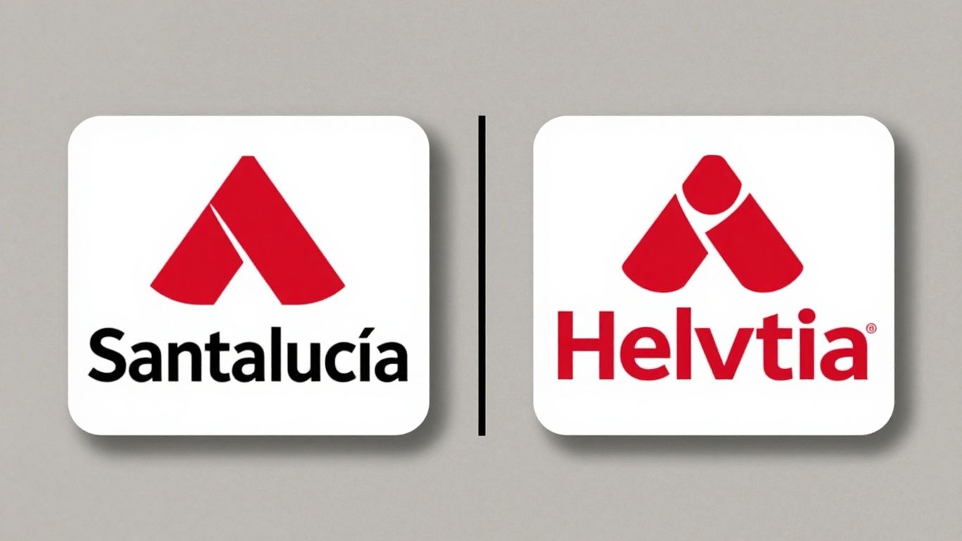 Logos de Santalucía y Helvetia comparados.