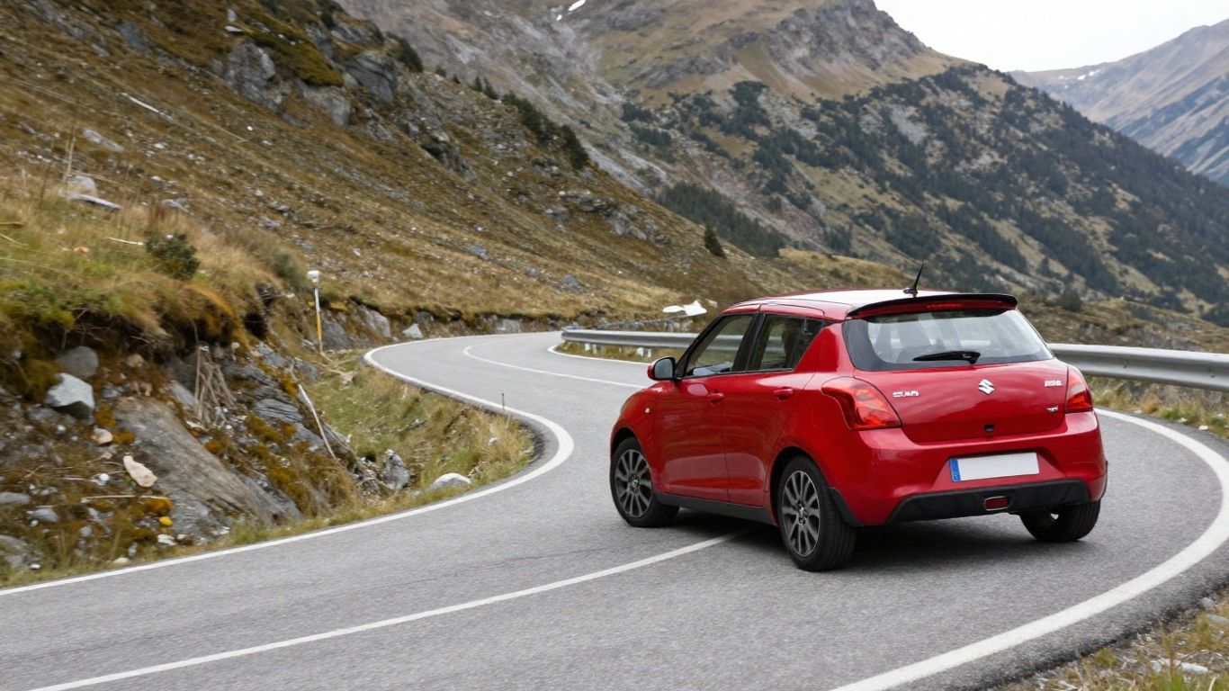 Suzuki Swift vor einer alpinen Kulisse