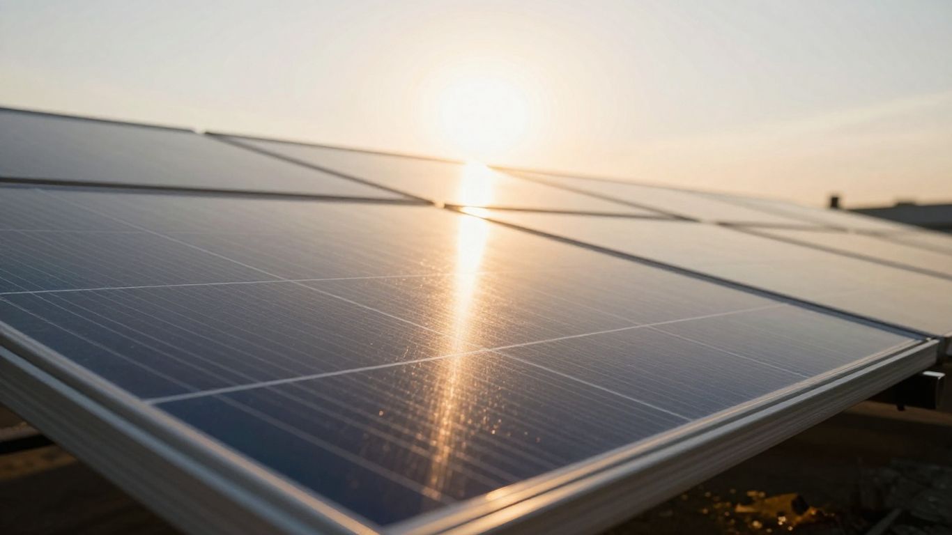 Panneau solaire sous un soleil intense