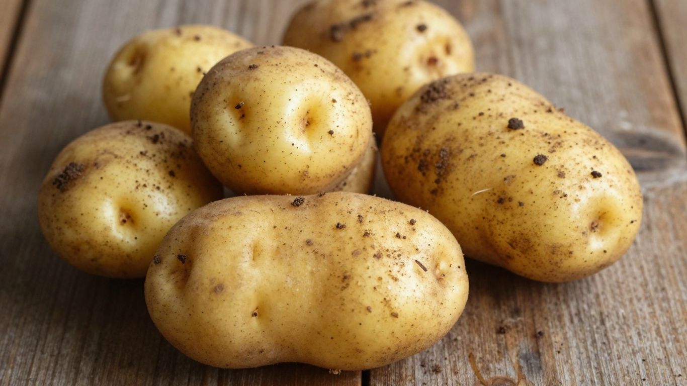 Biologische aardappelen op een houten ondergrond