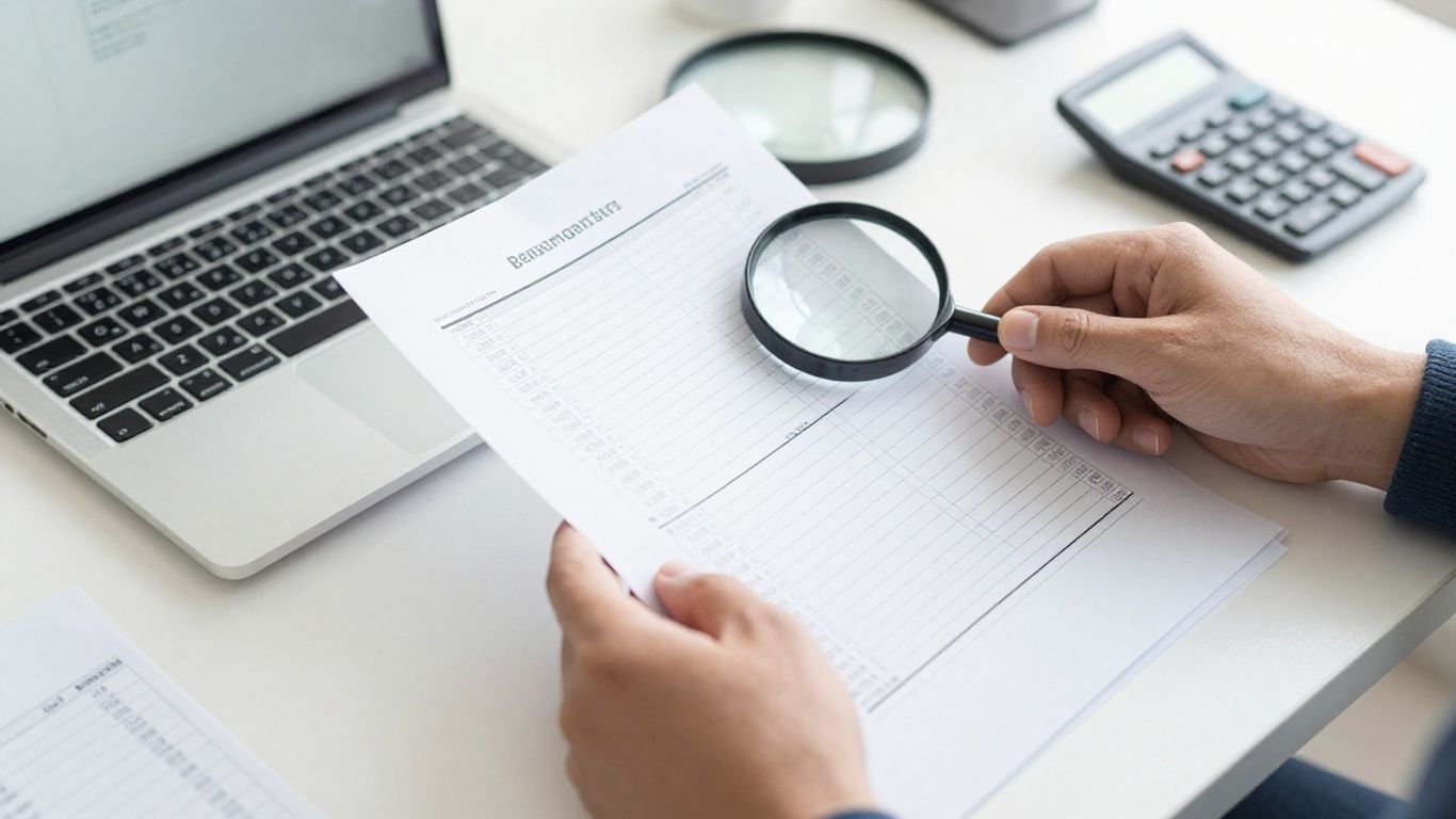 OCR review of scanned financial statement pages
