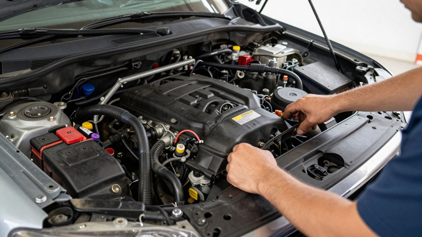 Ford Ranger engine bay and transmission inspection