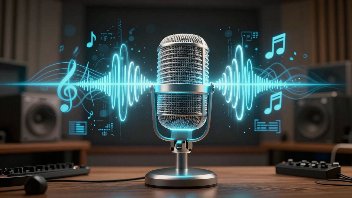 AI creating music with singing vocals