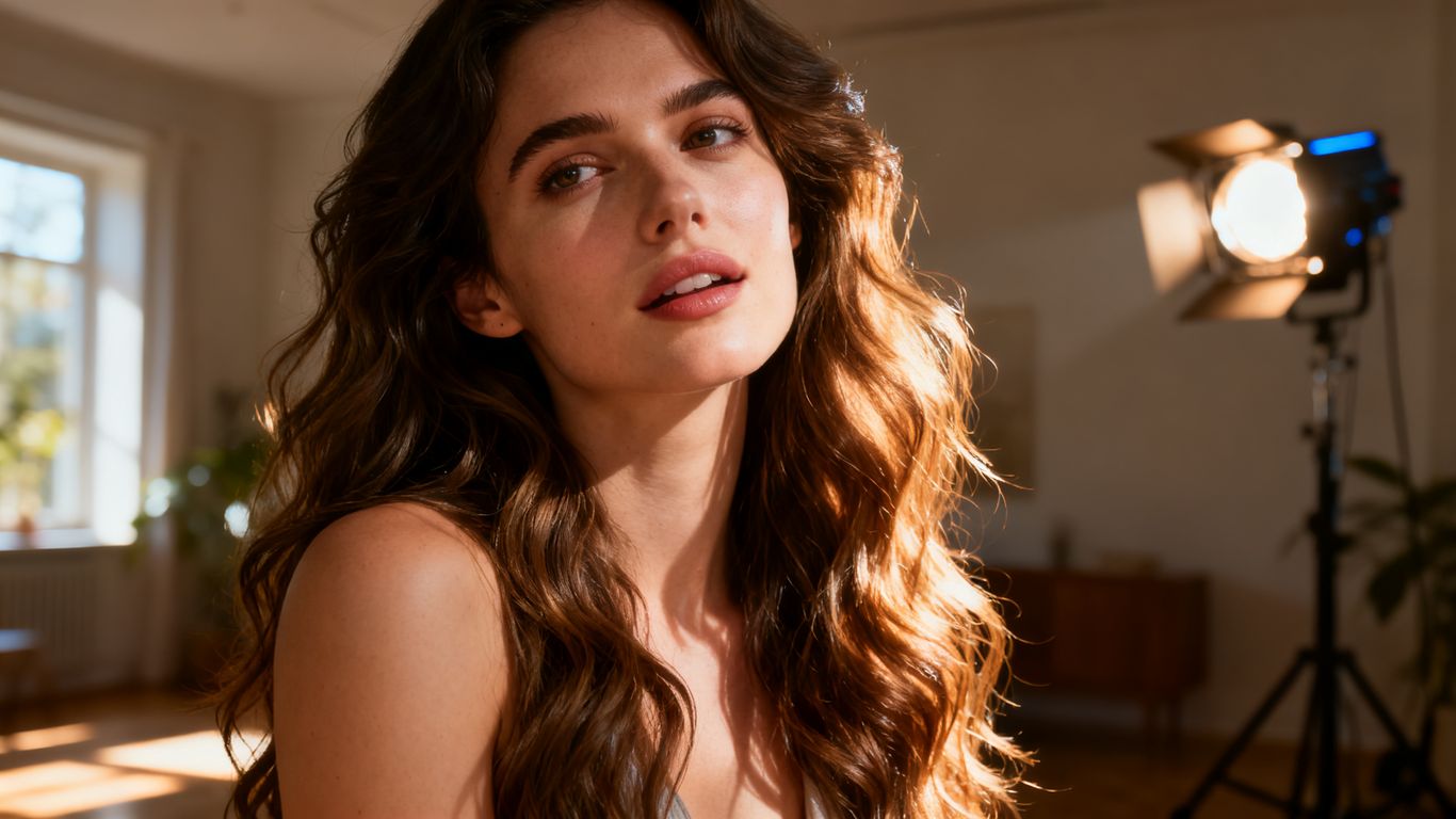 Realistic digital portrait showing cinematic lighting effects