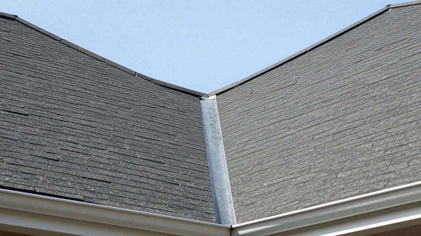 Two different roof pitches joined at a gable.