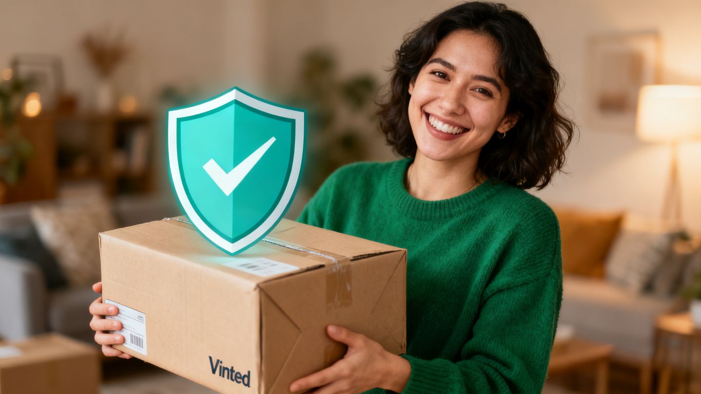 Vinted buyer protection package with shield icon.
