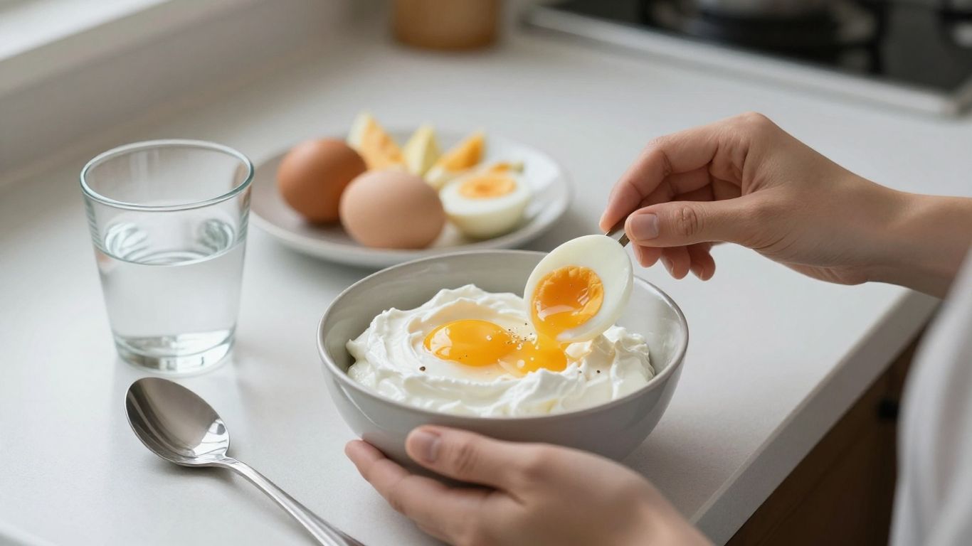 Person preparing a gentle protein-rich meal