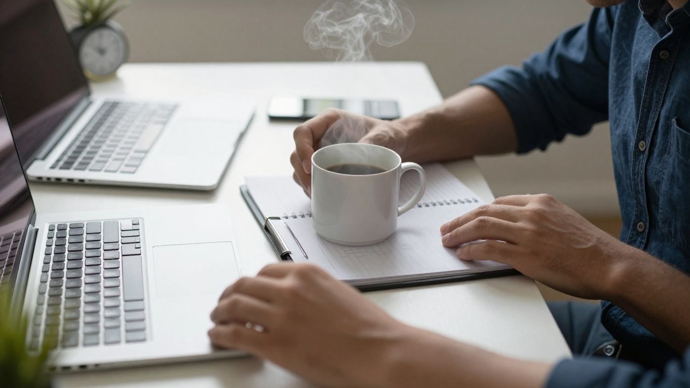 Personne concentrée travaillant efficacement à un bureau