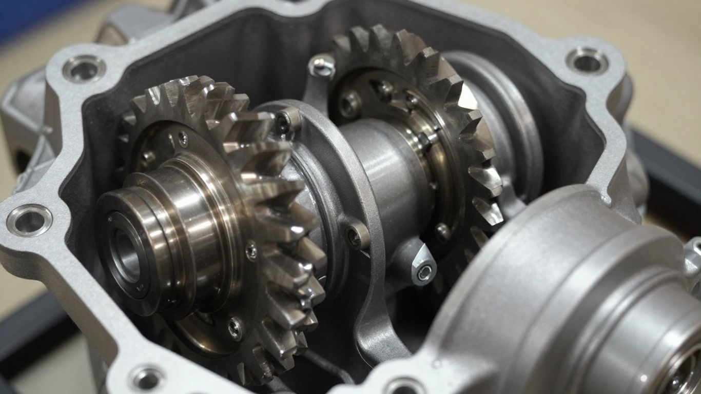 Suzuki gearbox with visible internal gears and components.