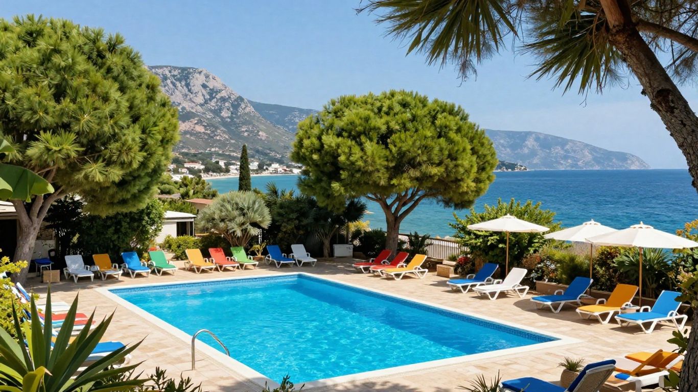 Mediterranean campsite with pool and sea view