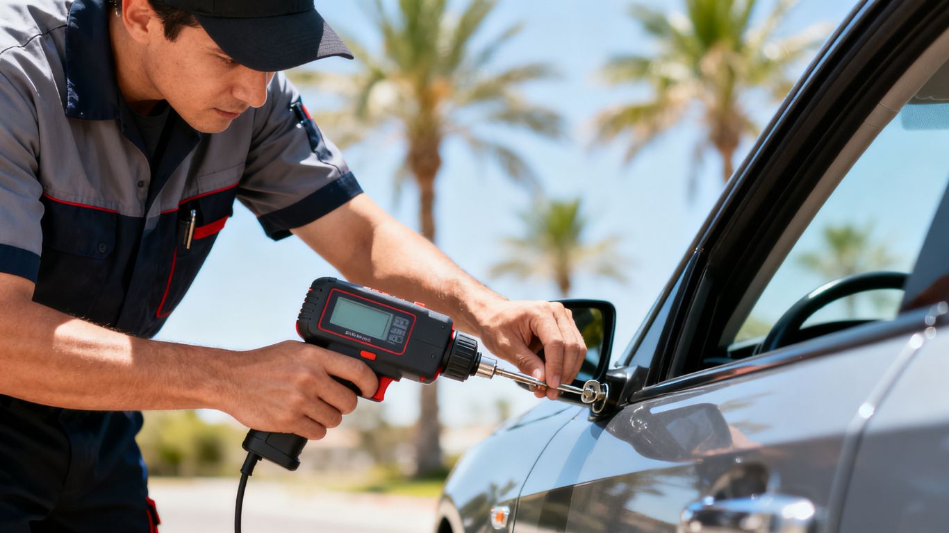 Professional key technician assisting in Honolulu