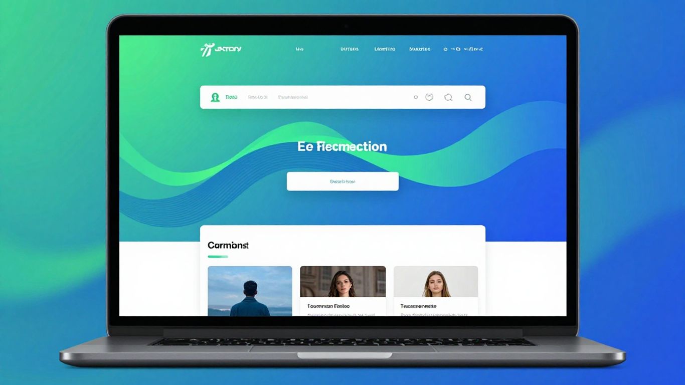 Modern custom website design on a laptop screen.