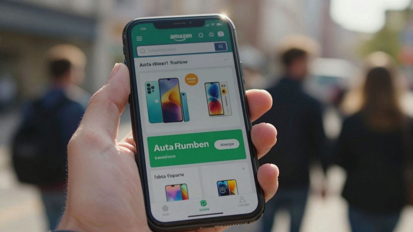 Amazon product listing on a smartphone screen.