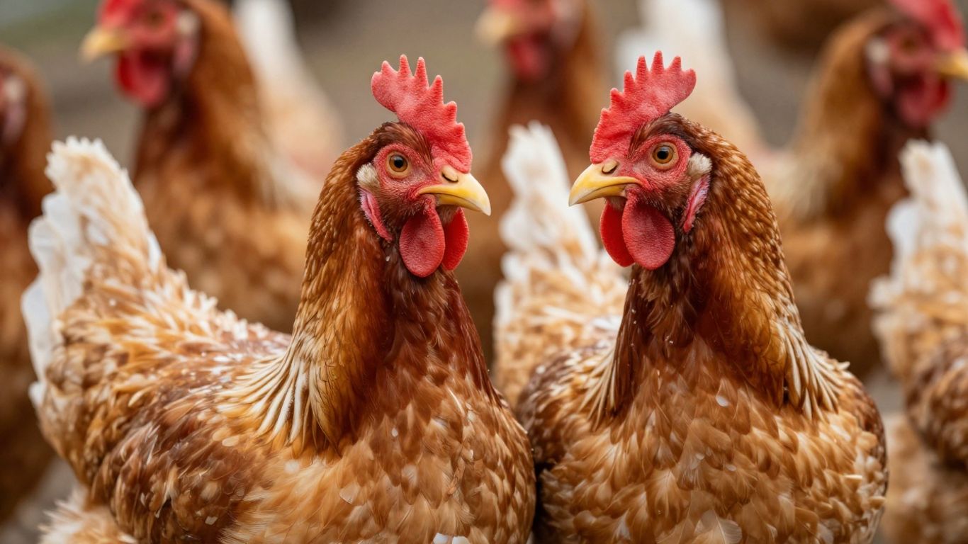 Zdrowy drób w czystym otoczeniu.