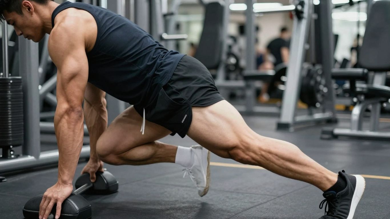 Person doing leg extensions to isolate quadriceps muscles.