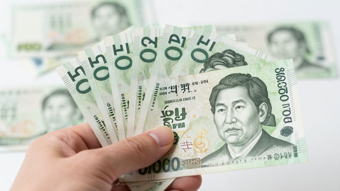 Korean Won currency in hand